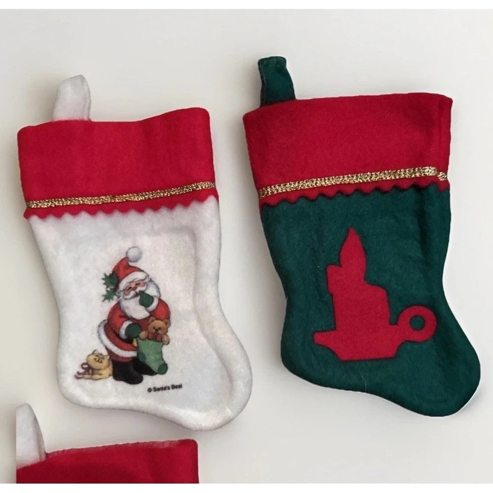 Vtg Santa's Best Small Christmas Stockings Set 8 Disney Daisy Duck Pluto 6